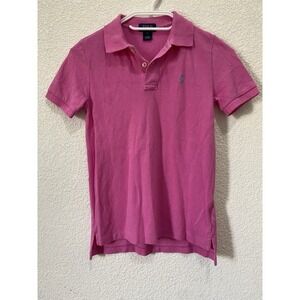 Ralph Lauren Polo Shirt Boys Size 5 Pink Short Sleeve Cotton Preppy Casual Youth